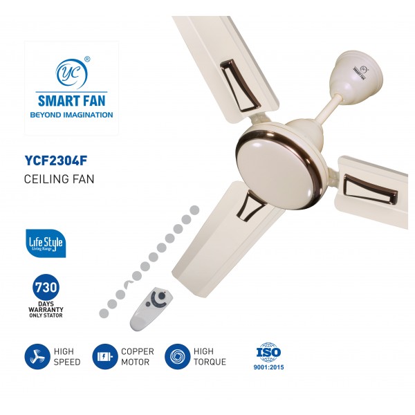 YC Pace Smart Fan with Remote Control, High Speed & Torque, Copper Motor, YCF2304F